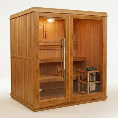 Charleston 4-Person Indoor Traditional Sauna Double Bench