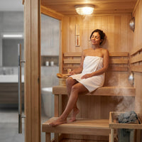 Charleston 4-Person Indoor Traditional Sauna Double Bench — Lifestyle